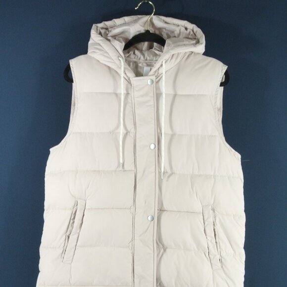 NEW ZELLA Long Hooded Puffer Vest In Pink Hush SZ S#2885 - Picture 7 of 12